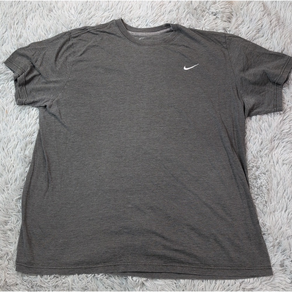 Nike Shirt Mens 2XL Gray Tee Top Athletic Active Swoosh Logo Comfort